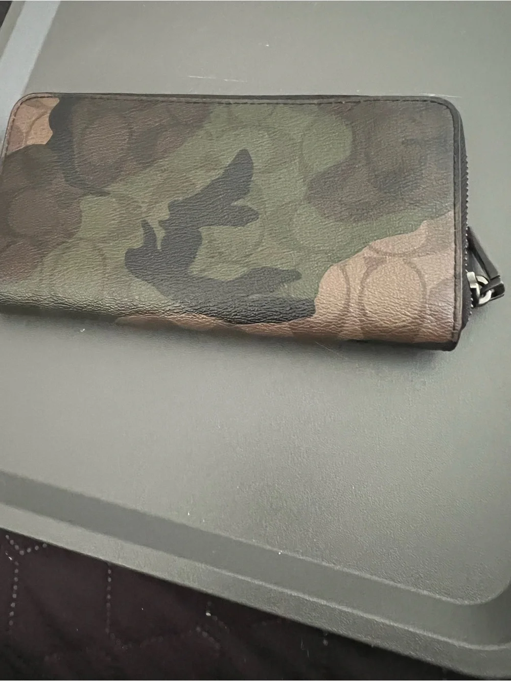 Coach Accordion Zip Wallet Signature  Camo Print